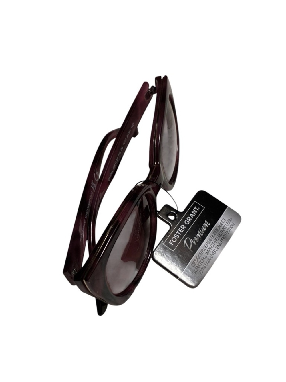 Foster Grant Women’s Cat-Eye Pink Tortoise Shell Gradient Lenses Sunglasses - Picture 9 of 11